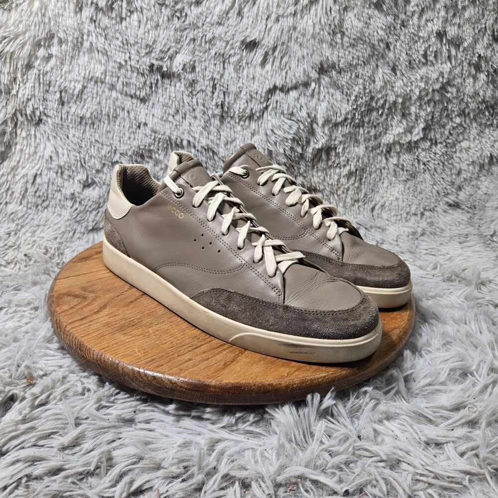 ECCO Shoes Mens 46 Brown Leather Lace Up Casual Comfort Walking Sneakers Size 12